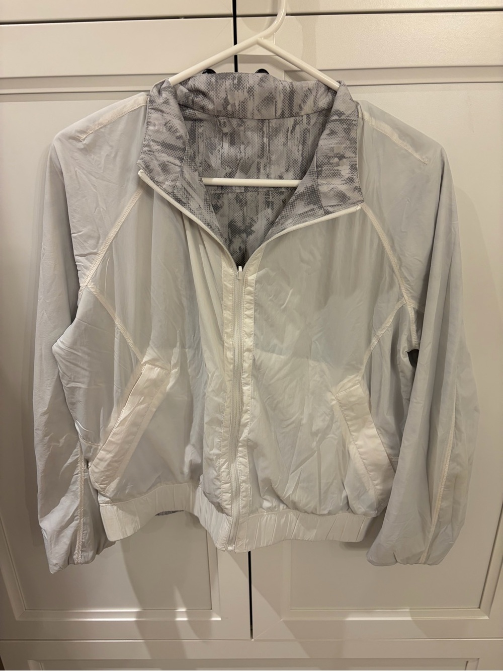 lululemon athletica Light Gray Zip-Front Bomber Jacket